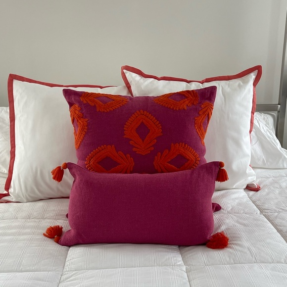 Serena & Lily Accents Hot Pink Serena Lily Lumbar Pillow And Large